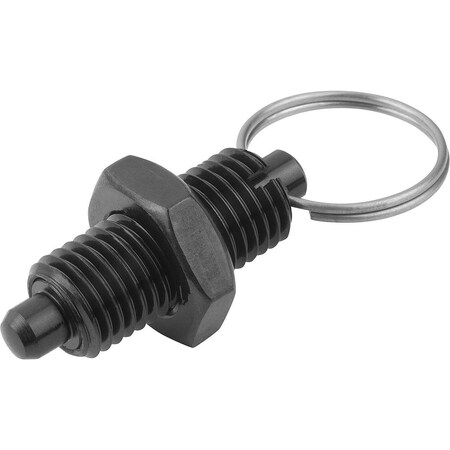 Indexing Plunger Without Collar Size:0 D1=M08X1, D=4, Form:U With Locknut, Steel Hardened